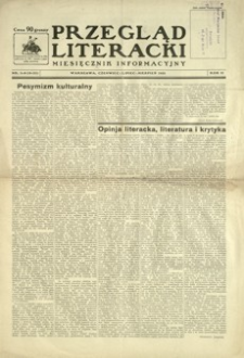 Przegląd Literacki : miesięcznik informacyjny. 1931, R. 2, nr 6-8 (czerwiec-lipiec-sierpień)