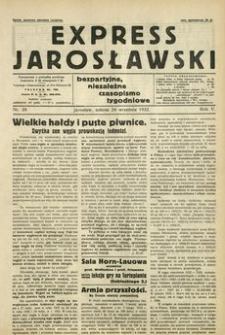 Express Jarosławski : bezpartyjne, niezależne czasopismo tygodniowe. 1932, R. 5, nr 39 (wrzesień)