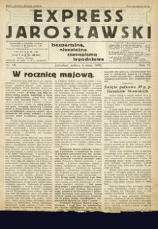 Express Jarosławski : bezpartyjne, niezależne czasopismo tygodniowe. 1933, R. 6, nr 18 (maj)