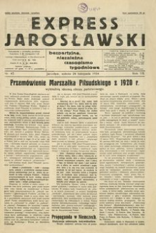 Express Jarosławski : bezpartyjne, niezależne czasopismo tygodniowe. 1934, R. 7, nr 47 (listopad)