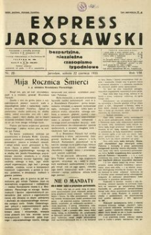 Express Jarosławski : bezpartyjne, niezależne czasopismo tygodniowe. 1935, R. 8, nr 25 (czerwiec)