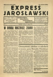 Express Jarosławski : bezpartyjne, niezależne czasopismo tygodniowe. 1937, R. 10, nr 4 (maj)