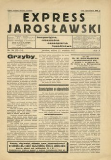 Express Jarosławski : bezpartyjne, niezależne czasopismo tygodniowe. 1937, R. 10, nr 23-24 (wrzesień)