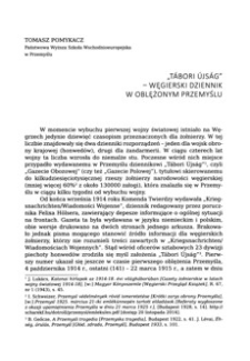 „Tábori Újság” : węgierski dziennik w oblężonym Przemyślu