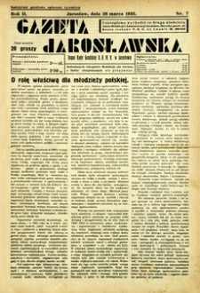 Gazeta Jarosławska : organ Rady Grodzkiej B. B. W. R. w Jarosławiu. 1933, R. 2, nr 7 (26 marca)