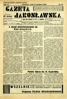 Gazeta Jarosławska : organ Rady Grodzkiej B. B. W. R. w Jarosławiu. 1933, R. 2, nr 27 (31 grudnia)