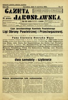 Gazeta Jarosławska : organ Rady Grodzkiej B. B. W. R. w Jarosławiu. 1934, R. 3, nr 11 (3 czerwca)