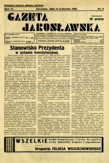 Gazeta Jarosławska. 1935, R. 4, nr 8 (14 kwietnia)