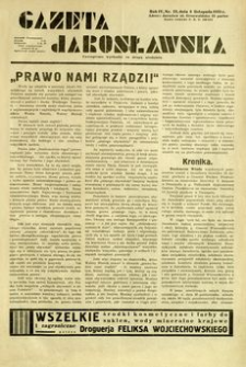 Gazeta Jarosławska. 1935, R. 4, nr 23 (3 listopada)