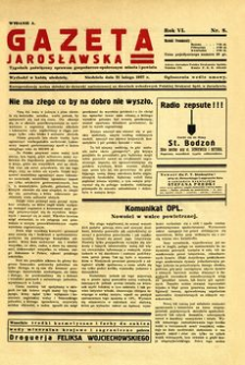Gazeta Jarosławska : tygodnik poświęcony sprawom gospodarczo-społecznym miasta i powiatu. 1937, R. 6, nr 8 (21 lutego)