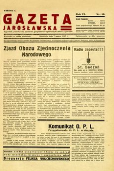 Gazeta Jarosławska : tygodnik poświęcony sprawom gospodarczo-społecznym miasta i powiatu. 1937, R. 6, nr 10 (7 marca)