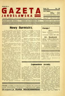 Gazeta Jarosławska : tygodnik poświęcony sprawom gospodarczo-społecznym miasta i powiatu. 1937, R. 6, nr 16 (18 kwietnia)