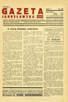 Gazeta Jarosławska : tygodnik poświęcony sprawom gospodarczo-społecznym miasta i powiatu. 1937, R. 5, nr 26 (4 lipca)