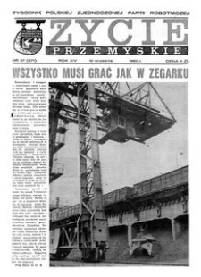 Życie Przemyskie : tygodnik Polskiej Zjednoczonej Partii Robotniczej. 1980, R. 14, nr 37 (671) (10 września)