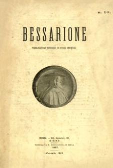 Bessarione : pubblicazione periodica di studi orientali. 1897, R. 1, nr 10 (1 lutego)