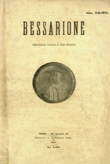 Bessarione : pubblicazione periodica di studi orientali. 1897, R. 2, nr 19-20 (listopad-grudzień)