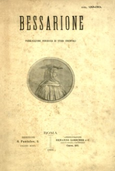 Bessarione : pubblicazione periodica di studi orientali. 1898, R. 3, nr 29-30 (listopad-grudzień)