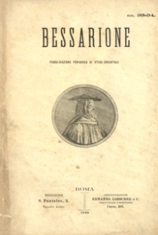 Bessarione : pubblicazione periodica di studi orientali. 1899, R. 3, nr 33-34 (marzec-kwiecień)