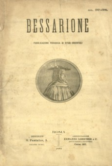 Bessarione : pubblicazione periodica di studi orientali. 1899, R. 4, nr 37-38 (lipiec-sierpień)