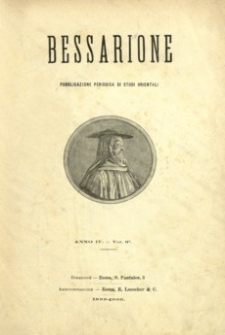 Bessarione : pubblicazione periodica di studi orientali. 1899, R. 4, nr 41-42 (listopad-grudzień)