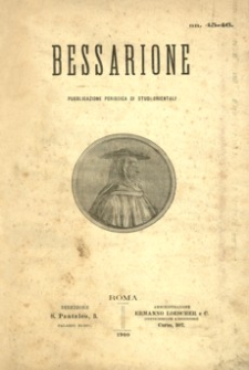 Bessarione : pubblicazione periodica di studi orientali. 1900, R. 4, nr 45-46 (marzec-kwiecień)