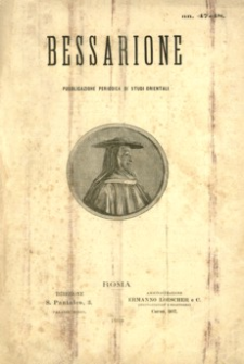 Bessarione : pubblicazione periodica di studi orientali. 1900, R. 4, nr 47-48 (maj-czerwiec)