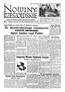 Nowiny Rzeszowskie : organ KW Polskiej Zjednoczonej Partii Robotniczej. 1949, R. 1, nr 23 (7 października)