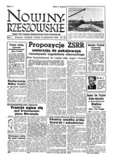Nowiny Rzeszowskie : organ KW Polskiej Zjednoczonej Partii Robotniczej. 1949, R. 1, nr 24 (8 października)