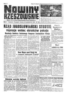 Nowiny Rzeszowskie : organ KW Polskiej Zjednoczonej Partii Robotniczej. 1949, R. 1, nr 38 (22 października)