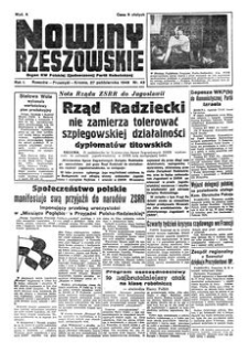 Nowiny Rzeszowskie : organ KW Polskiej Zjednoczonej Partii Robotniczej. 1949, R. 1, nr 43 (27 października)