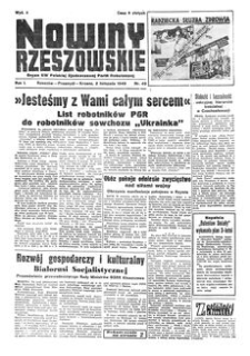 Nowiny Rzeszowskie : organ KW Polskiej Zjednoczonej Partii Robotniczej. 1949, R. 1, nr 49 (2 listopada)