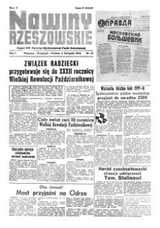 Nowiny Rzeszowskie : organ KW Polskiej Zjednoczonej Partii Robotniczej. 1949, R. 1, nr 51 (4 listopada)