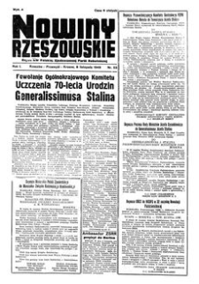 Nowiny Rzeszowskie : organ KW Polskiej Zjednoczonej Partii Robotniczej. 1949, R. 1, nr 53 (6 listopada)