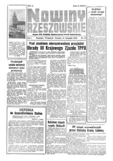 Nowiny Rzeszowskie : organ KW Polskiej Zjednoczonej Partii Robotniczej. 1949, R. 1, nr 61 (14 listopada)