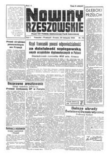 Nowiny Rzeszowskie : organ KW Polskiej Zjednoczonej Partii Robotniczej. 1949, R. 1, nr 70 (23 listopada)