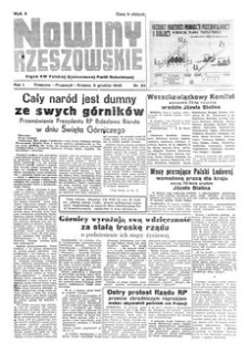 Nowiny Rzeszowskie : organ KW Polskiej Zjednoczonej Partii Robotniczej. 1949, R. 1, nr 82 (5 grudnia)