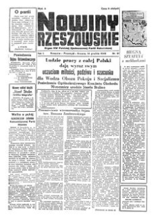 Nowiny Rzeszowskie : organ KW Polskiej Zjednoczonej Partii Robotniczej. 1949, R. 1, nr 91 (14 grudnia)