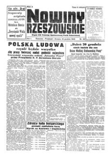 Nowiny Rzeszowskie : organ KW Polskiej Zjednoczonej Partii Robotniczej. 1949, R. 1, nr 93 (16 grudnia)