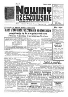 Nowiny Rzeszowskie : organ KW Polskiej Zjednoczonej Partii Robotniczej. 1949, R. 1, nr 96 (19 grudnia)