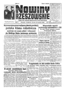 Nowiny Rzeszowskie : organ KW Polskiej Zjednoczonej Partii Robotniczej. 1949, R. 1, nr 97 (20 grudnia)