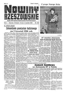 Nowiny Rzeszowskie : organ KW Polskiej Zjednoczonej Partii Robotniczej. 1949, R. 1, nr 106 (31 grudnia)