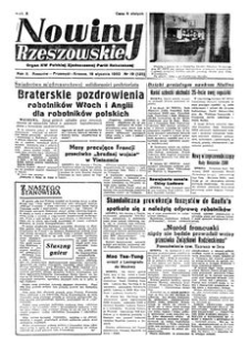 Nowiny Rzeszowskie : organ KW Polskiej Zjednoczonej Partii Robotniczej. 1950, R. 2, nr 19 (19 stycznia)