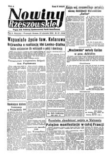Nowiny Rzeszowskie : organ KW Polskiej Zjednoczonej Partii Robotniczej. 1950, R. 2, nr 27 (27 stycznia)