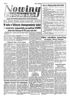 Nowiny Rzeszowskie : organ KW Polskiej Zjednoczonej Partii Robotniczej. 1950, R. 2, nr 65 (6 marca)