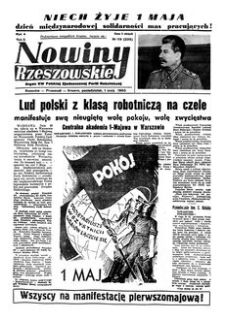 Nowiny Rzeszowskie : organ KW Polskiej Zjednoczonej Partii Robotniczej. 1950, R. 2, nr 119 (1 maja)