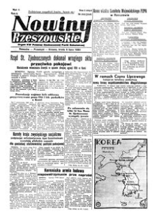 Nowiny Rzeszowskie : organ KW Polskiej Zjednoczonej Partii Robotniczej. 1950, R. 2, nr 183 (5 lipca)