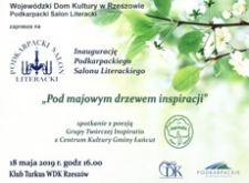 „Pod majowym drzewem inspiracji” : spotkanie z poezją Grupy Twórczej Inspiratio z Centrum Kultury Gminy Łańcut [Plakat]