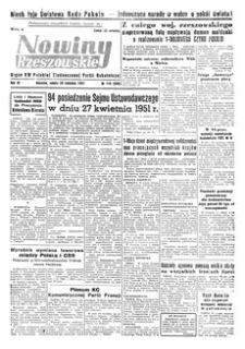 Nowiny Rzeszowskie : organ KW Polskiej Zjednoczonej Partii Robotniczej. 1951, R. 3, nr 116 (28 kwietnia)