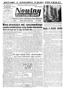 Nowiny Rzeszowskie : organ KW Polskiej Zjednoczonej Partii Robotniczej. 1951, R. 3, nr 178 (29 czerwca)