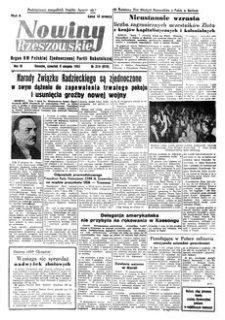 Nowiny Rzeszowskie : organ KW Polskiej Zjednoczonej Partii Robotniczej. 1951, R. 3, nr 214 (9 sierpnia)